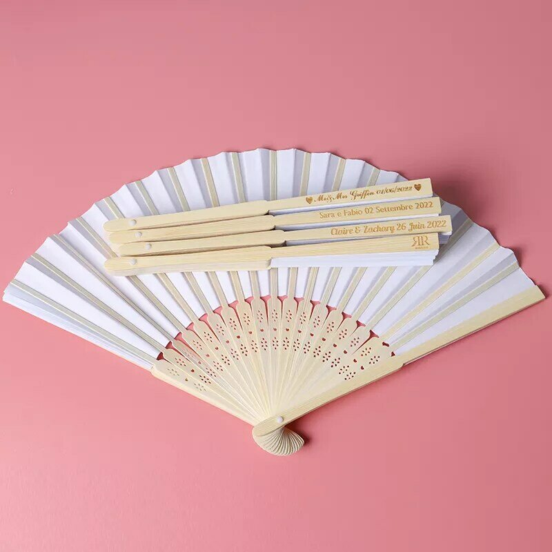 50/30 pezzi personalizzano ventaglio di carta pieghevole dipinto a mano forniture per matrimoni per feste portatili regalo per fan di danza a mano decorazione cinese