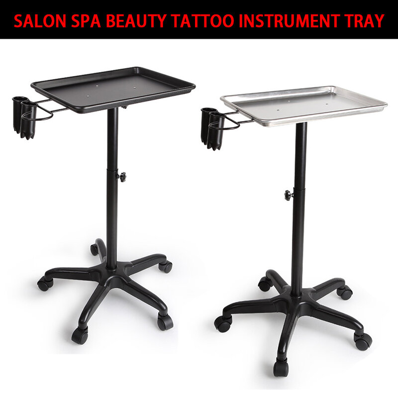 Keranjang penyimpanan Salon Trolley, alat pengering rambut kecantikan, nampan peralatan tukang cukur tinggi dapat disesuaikan