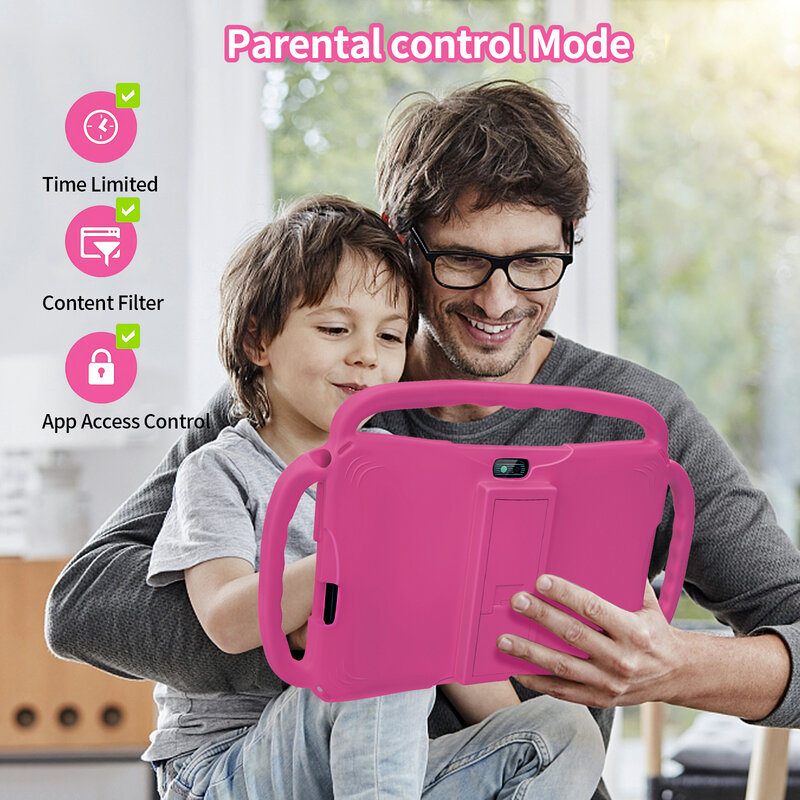 Kids Tablet 7 Inch, Android 11 Quad Core, 2GBRAM+32GB ROM, 4000mAh, Dual Camera, WiFi, Parental Control