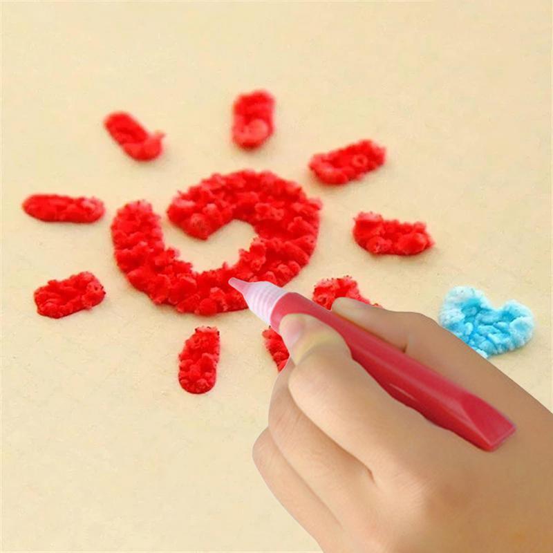 Caneta de pintura colorida bolha para meninas, canetas mágicas, canetas de desenho DIY, arte 3D, segura, 6 peças