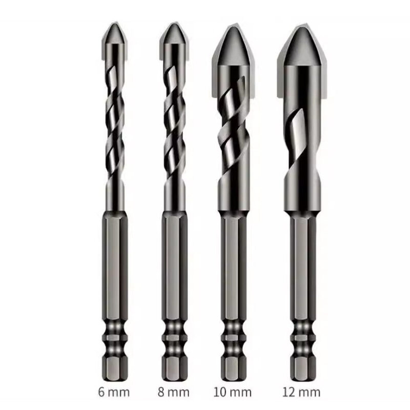 1pc 6/8/10/12mm High Hardness Eccentric Drill Precision Drilling Bit Double U-shaped Chip Flute For Ceramic Tile