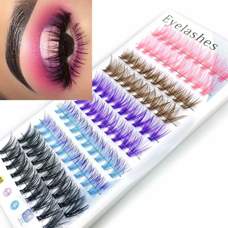 30D False Eyelashes Grafting Lightweight Colorful Professional Makeup EyeLashes Individual Cluster Lashes