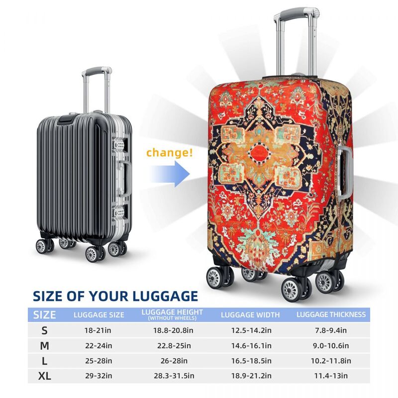 Antique Heriz Serapi Persian Rug Print Luggage Protective Dust Covers Elastic Waterproof 18-32inch Suitcase Cover