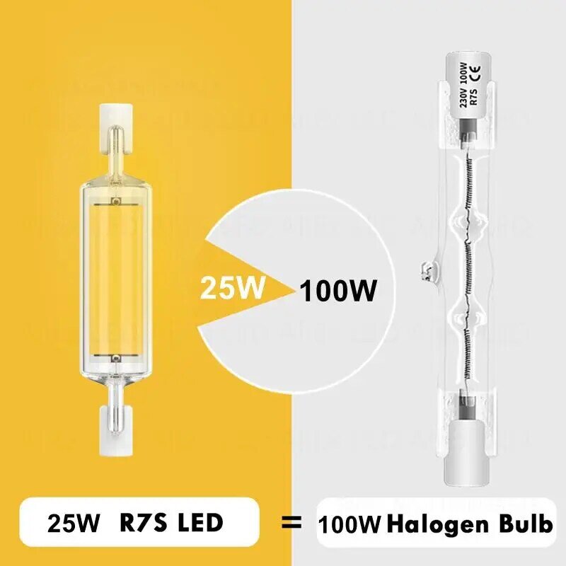 High Power LED R7s COB Glass Tube 118mm J118 78mm J78 COB Light Bulb AC1110V 120V 130V 220V 230V 240V Replace Halogen Light Lamp