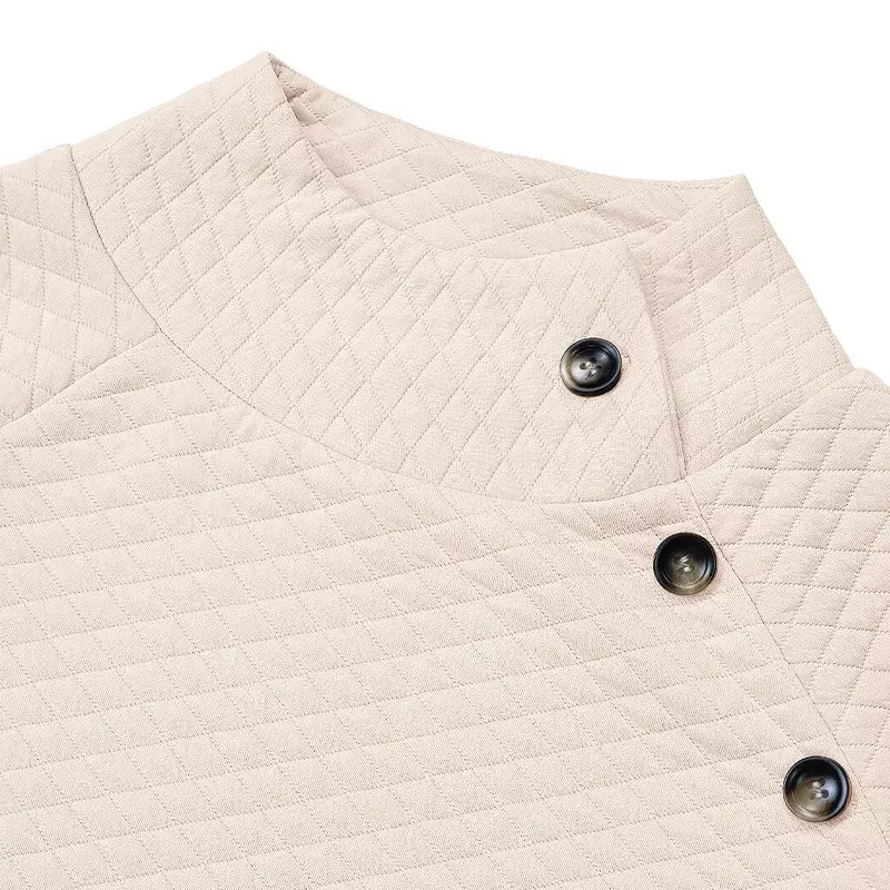 Jersey de punto con cuello redondo para mujer, suéter con diseño de botones, Tops sueltos informales cálidos térmicos para mujer, temperamento para viajes, moda, nuevo