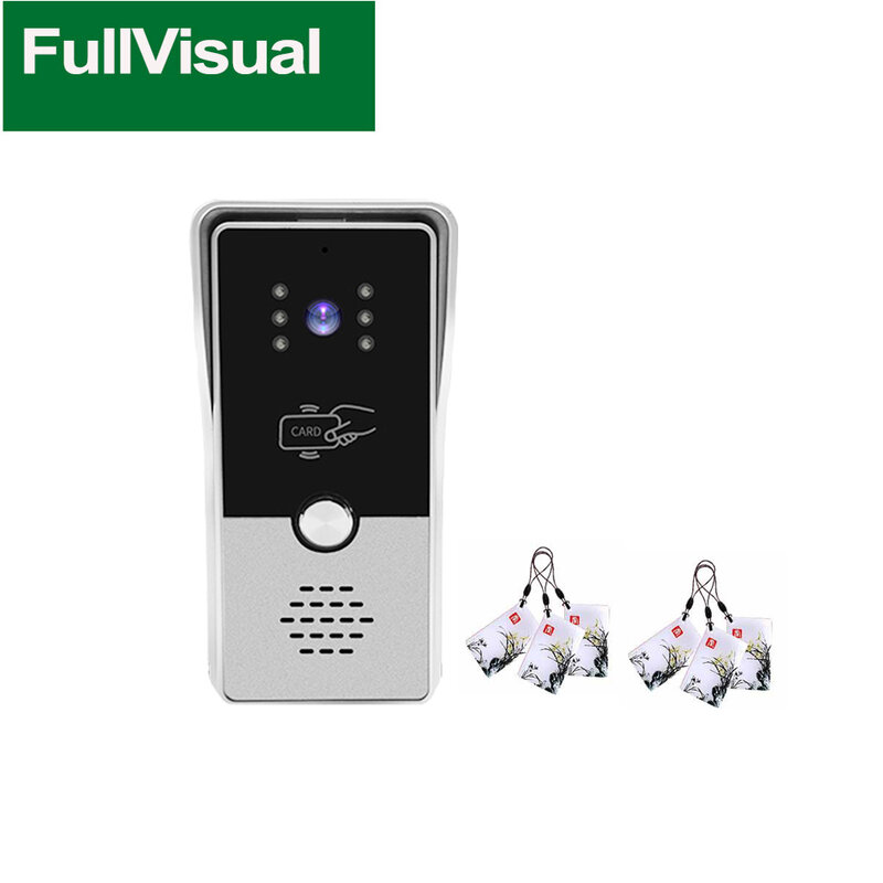 Fullvisual โทรศัพท์วิดีโอติดประตูบ้านขนาด7นิ้วระบบ RFID พร้อมกริ่งประตูกล้องสีขาวระบบหลายระบบปลดล็อกวันการมองเห็นได้ในเวลากลางคืน