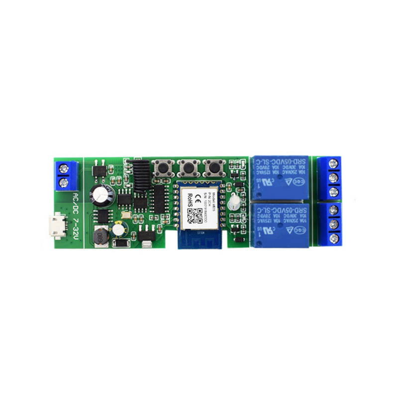 Tuya modul relai sakelar WiFi Cerdas 2 CH AC/DC 7-32V RF/aplikasi Remote Control nirkabel rumah pintar untuk Alexa Google Home