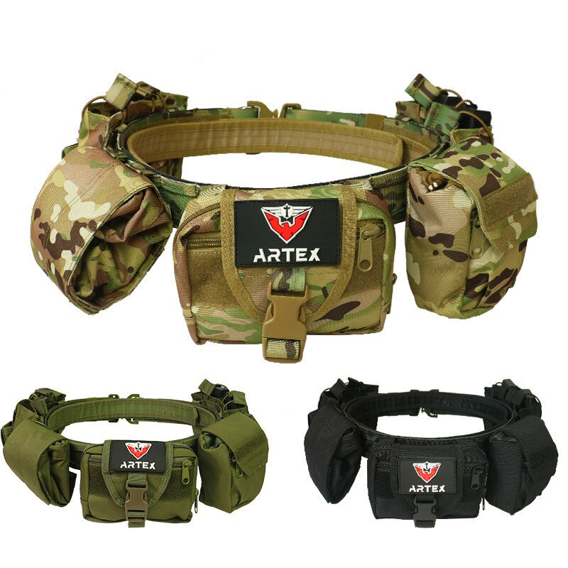 Outdoor functional belt black hunting tactical law enforcement duty security traffic air gun belt wear-resistant waterproof belt