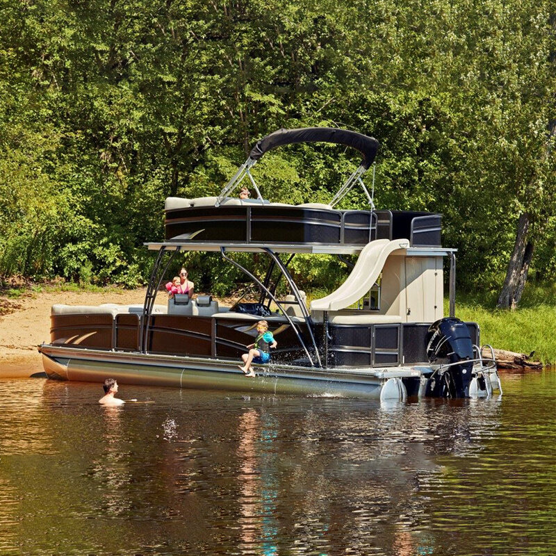 Nowa PBD-25 autobus piętrowy pontonowe meble łódź rybacka imprezowa łódź luksusowa aluminiowa ponton pontonowa z silnikiem