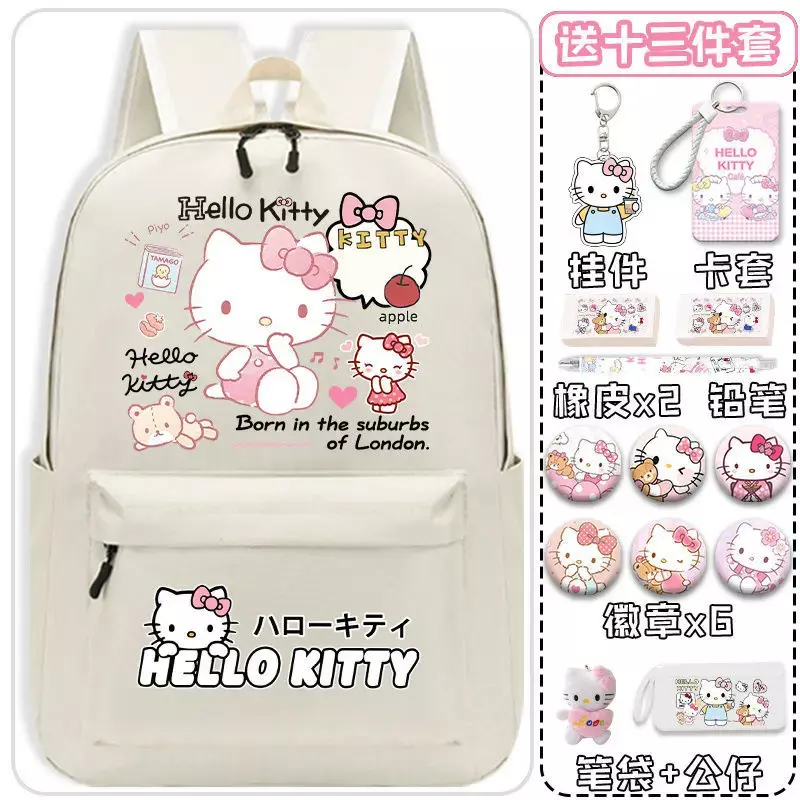 Sanrio New Hello Kitty Cartoon zainetto studentessa Hello Kitty zaino leggero e di grande capacità