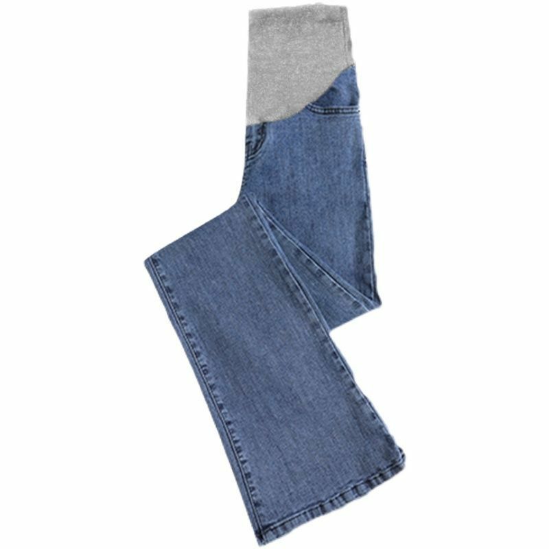 Calças de barriga maternidade de cintura alta, jeans stretch solto, moda primavera e outono, 2022