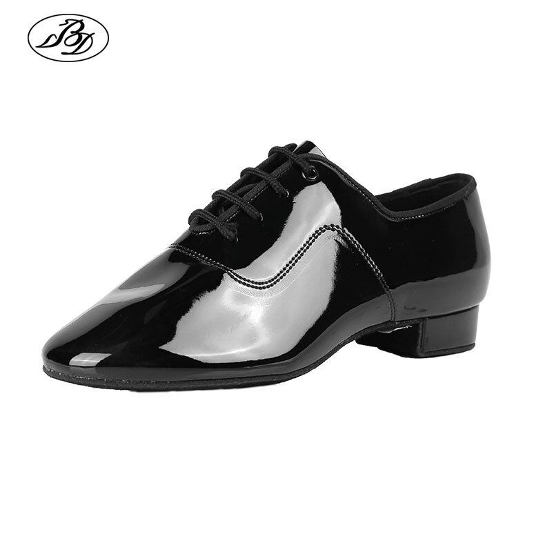 ชายมาตรฐานรองเท้าBD702 สีดำตรงเต้นรำรองเท้าDancesportรองเท้าบอลรูมเต้นรำรองเท้าWaltz Tango Foxtrot Quickstep