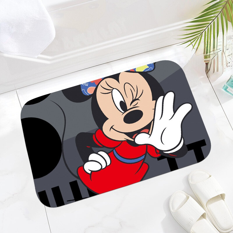 Disney-Felpudo de Mickey de 40x60cm, Felpudo de bienvenida para entrada, pasillo, puerta, baño, cocina, alfombra, envío gratis