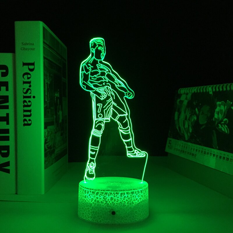 Bóng Đá Ronaldo 3d Mô Hình Đèn Ngủ Cho Trẻ Em Trang Trí Phòng Ngủ Sáng Tạo Mới Lạ Chiếu Sáng 3D Ảo Ảnh Đèn LED Trang Sức Giọt