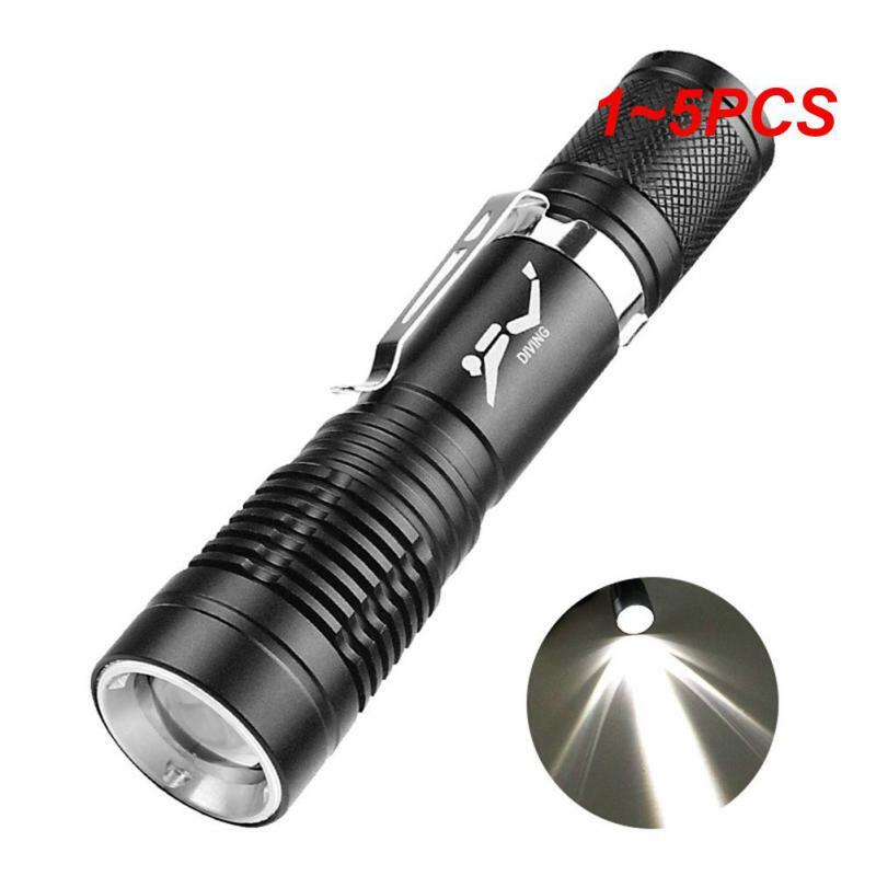 1~5PCS Flashlight LED Waterproof scuba Diver Diving Flashlight underwater Flash Light camping With clip and handstrap
