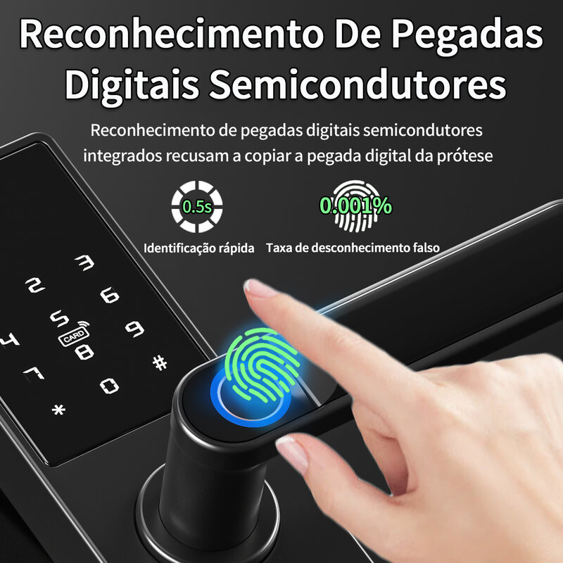 Do Brasil Tuya Wifi Electronic Door Lock Work with Digital Smart Lock App Remote Unlocking Digital Door Lock 2024 New