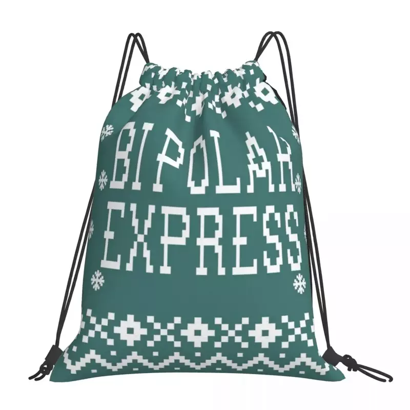 The Polar Express Backpacks Fashion Portable Drawstring Bags Drawstring Bundle Pocket Sports Bag Book Bags For Travel Students