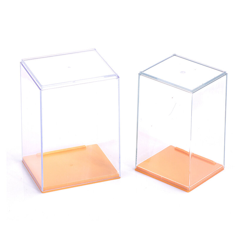 Caja de almacenamiento de muñeca de escritorio, estante de exhibición transparente a prueba de polvo individual, caja ciega