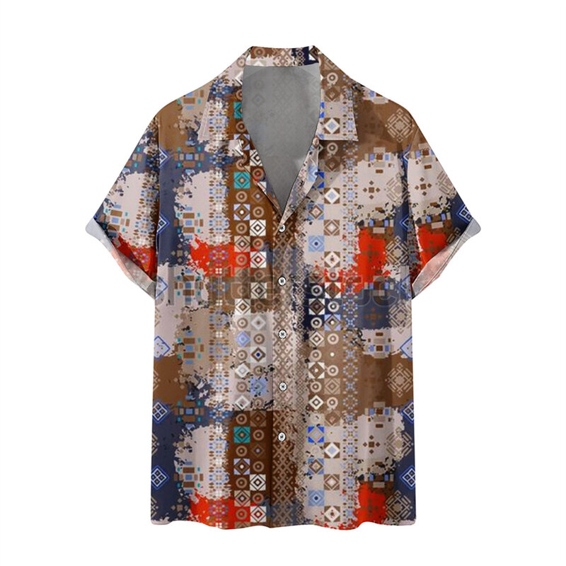 Camisa de manga corta con estampado 3d para hombre, Top informal de fiesta en la playa, ropa masculina, blusa holgada hawaiana, nueva
