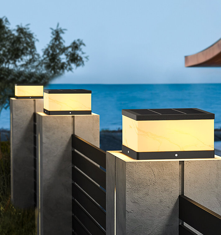 Solar outdoor lamp modern courtyard post lamp waterproof outdoor lamp villa wall post lamp