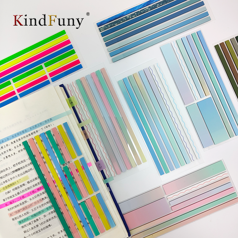 KindFuny 160 Sheets Transparent Sticky Notes Self-Adhesive Reading Annotation for Books Notepad Bookmarks Memo Pad Index Tabs