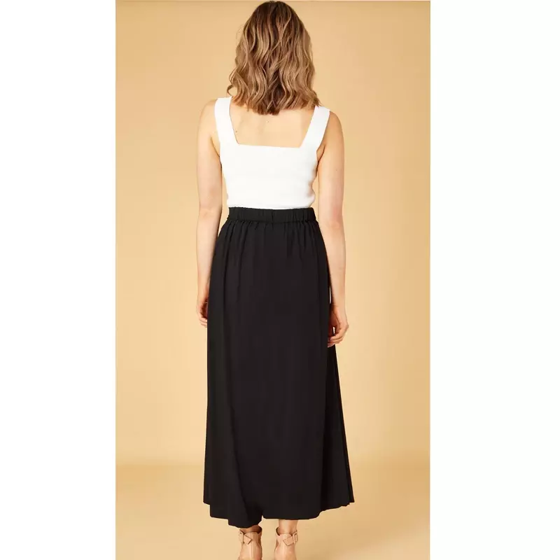 Юбка женская свободного кроя с завышенной талией, модная однотонная элегантная длинная юбка для отпуска, Повседневная трапециевидная юбка, большие размеры, на лето