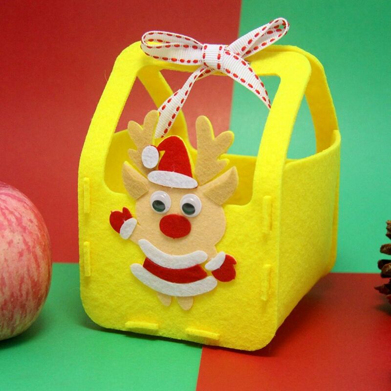 Tas permen Natal DIY bahan tidak ditenun, tas dekorasi rumah pohon Natal DIY, mainan boneka salju ayah Natal