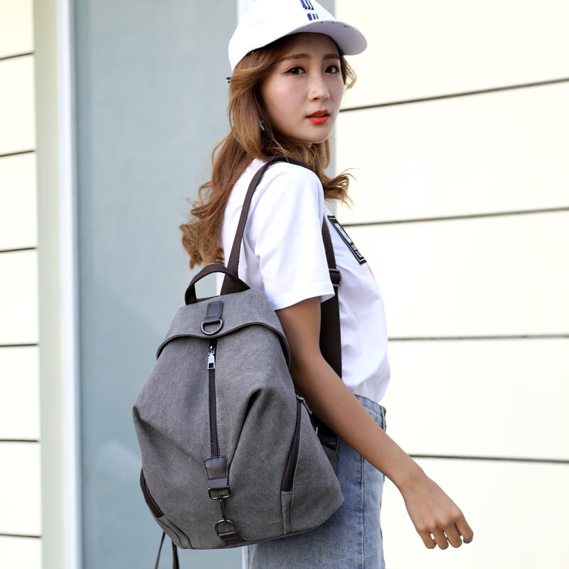 Zaino in tela da donna di marca Preppy Style School Lady Girl Student School Laptop Bag tela di alta qualità Mochila Bolsas 2022