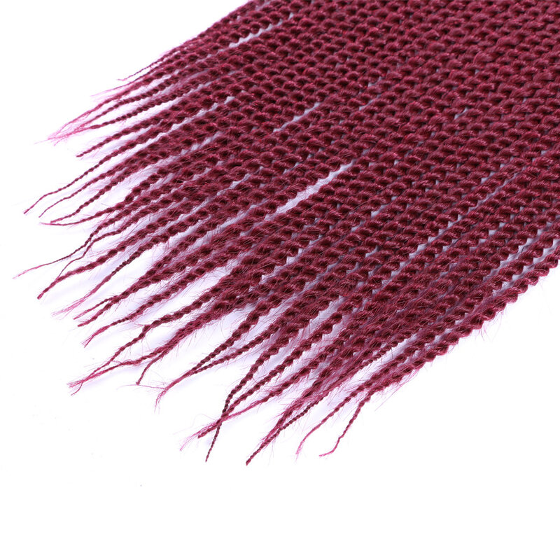 Extensões sintéticas do cabelo de crochê de crochê da torção senegalesa 14 Polegada 30 fios/pacote ombre marrom preto vermelho trança do cabelo de crochê