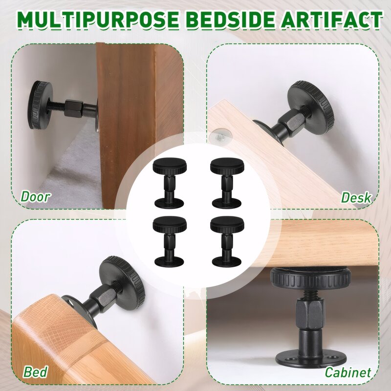 4pieces Prevent Bed Frame Movement Anti-Shake Fixer With Adjustable Threaded Anti-Shake