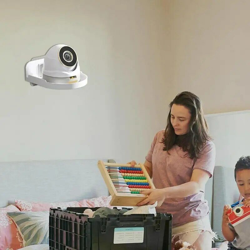 Rak dinding mengambang, dudukan dinding untuk kamera keamanan Speaker Mini dipasang lubang penyimpanan bebas braket proyektor Router kamera