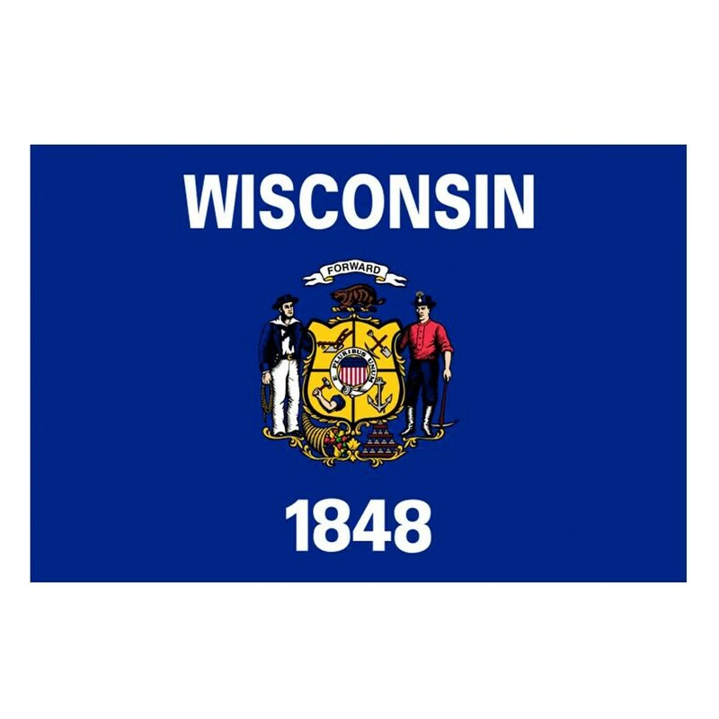 Wisconsin Bandiera 3x5 FT 90x150 cm USA Uniti Bandiere Striscioni