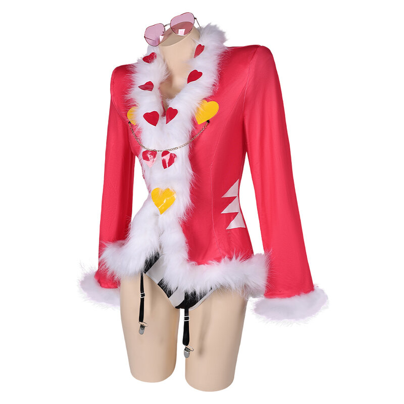 Disfraz de Anime Fantasy Valentino para mujer adulta, traje de baño de lencería, pantalones cortos, gafas de sol, trajes de fiesta de Carnaval de Halloween