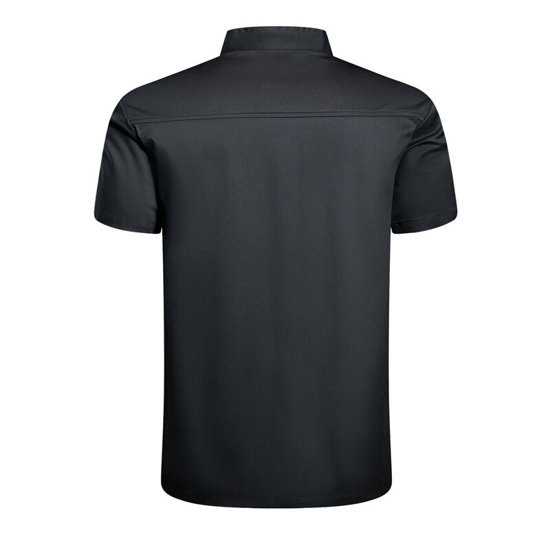Veste de chef de restaurant Chamonix pour hommes et femmes, chemise de cuisinier à manches courtes, uniforme de cuisine, tablier de costume d'hôtel