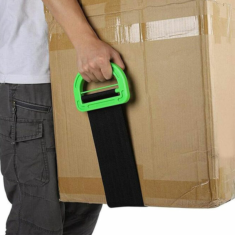 Black Portable Lifting Straps Adjustable Length Easy Lifting Handle Safety One Size Fits All