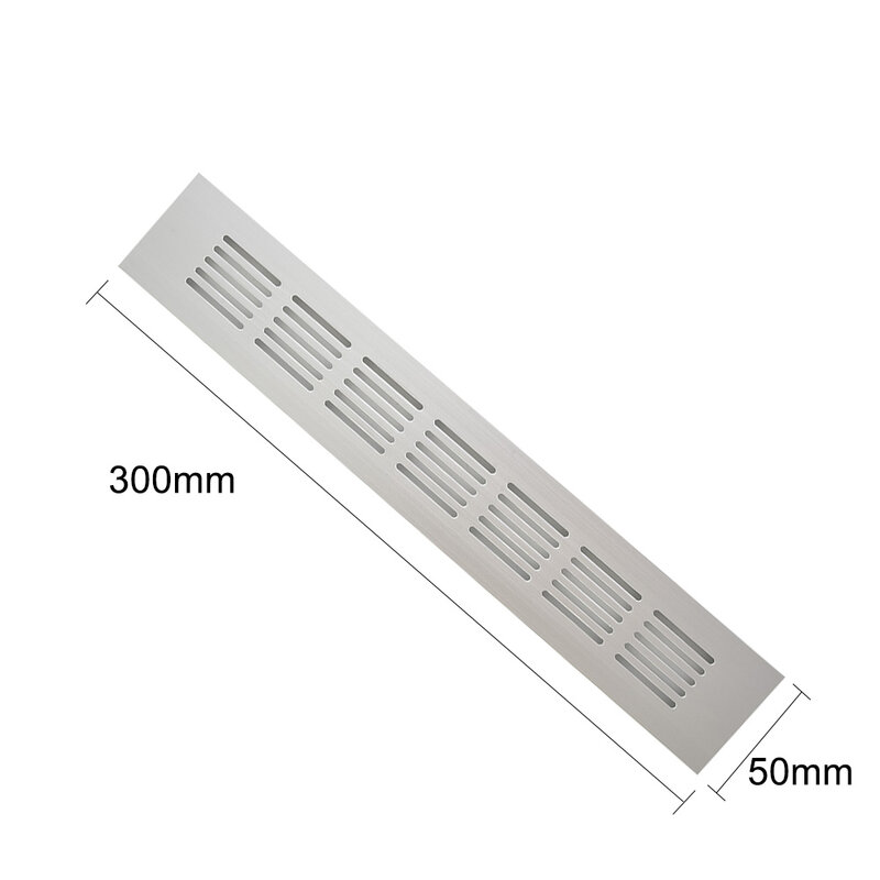 Rejilla de ventilación Rectangular para armario, lámina perforada de aleación de aluminio, 50mm de ancho