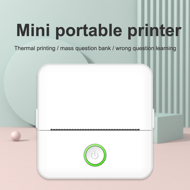 Портативный термопринтер, миниатюрная портативная этикетка на клейкой основе, карманные фотопринтеры без чернил, беспроводные, для Android и IOS