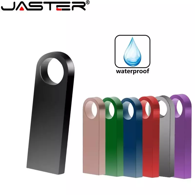 JASTER USB 2.0 플래시 드라이브, 금속 64GB 블랙 32GB 고속 펜 드라이브, 16GB 메모리 스틱, 무료 키 체인 U 디스크, 노트북용 8GB 4GB