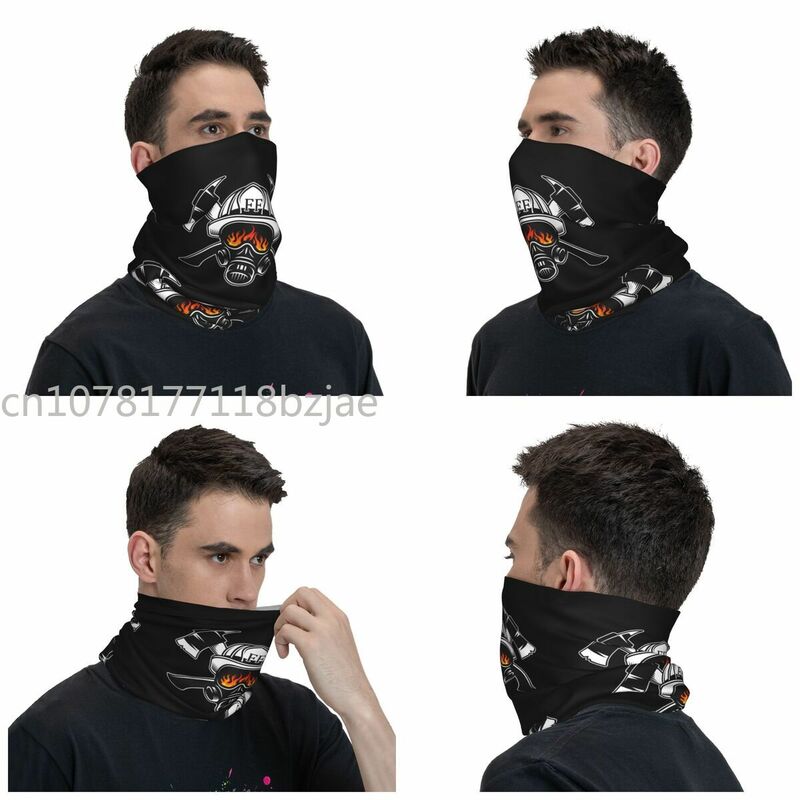Polainas com pescoço de crânio para homens e mulheres, protetor facial UV, cachecol de inverno, bombeiro, bandana para caminhadas