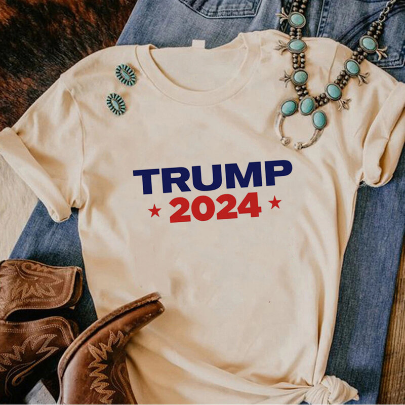 Trump 2024 t-shirts women anime top girl anime graphic comic clothing