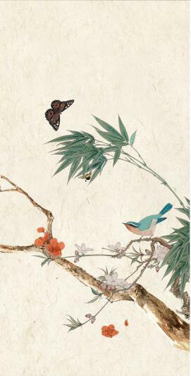 Cuadro decorativo de mariposa y Urraca de estilo chino, póster de lienzo artístico para decoración de sala de estar, cuadro de pared del hogar, MT0393