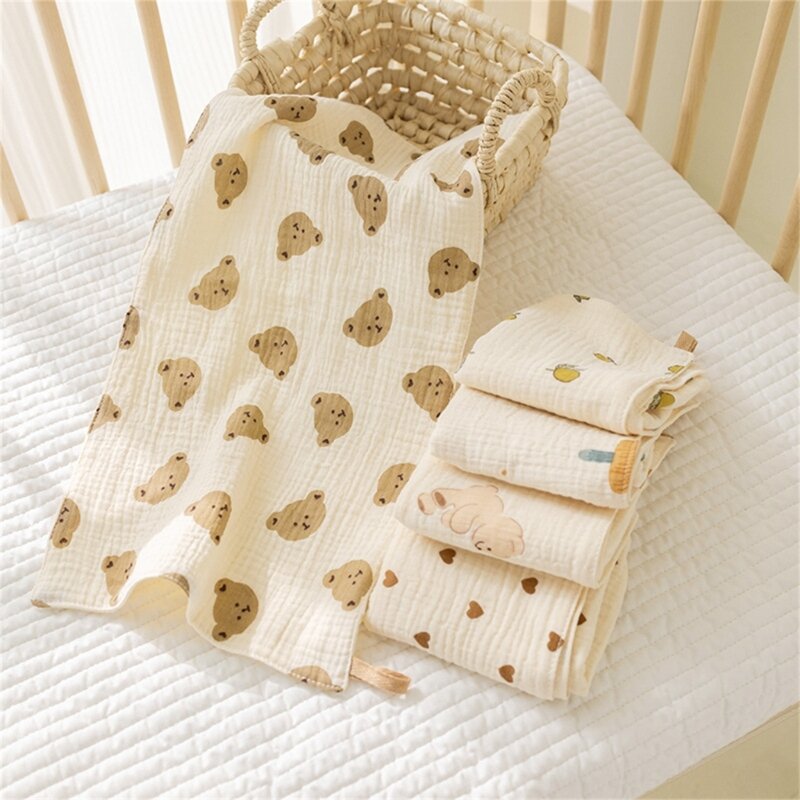 Infant Towel 4-Layer Cotton Facecloth Newborn Wash Cloth High Absorbent Towel
