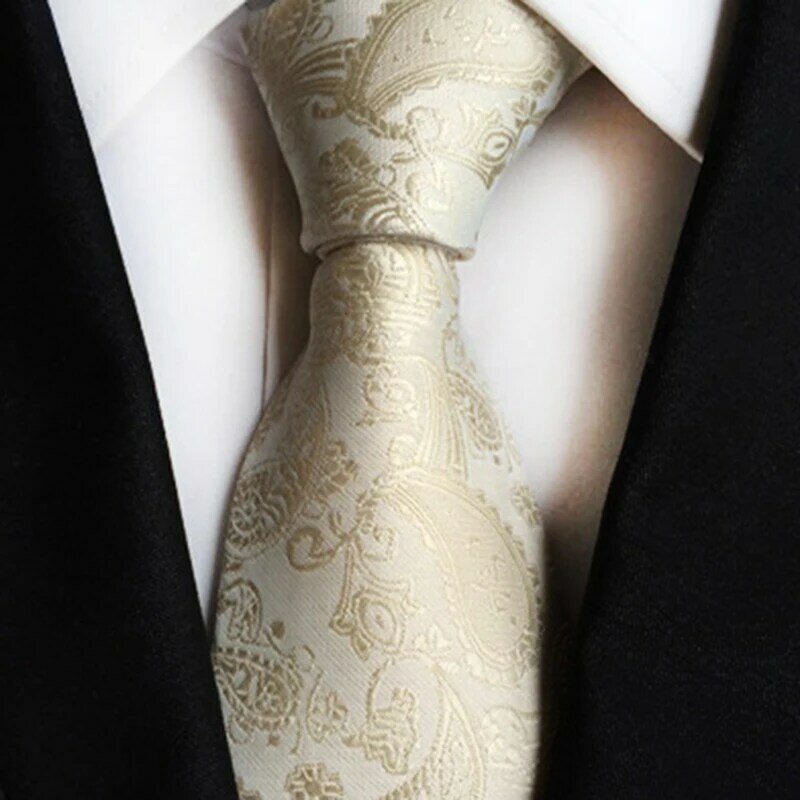 Cravatta da uomo multicolore di alta qualità Paisley rosso giallo di alta qualità da 8CM per cravatta da sposa da ufficio