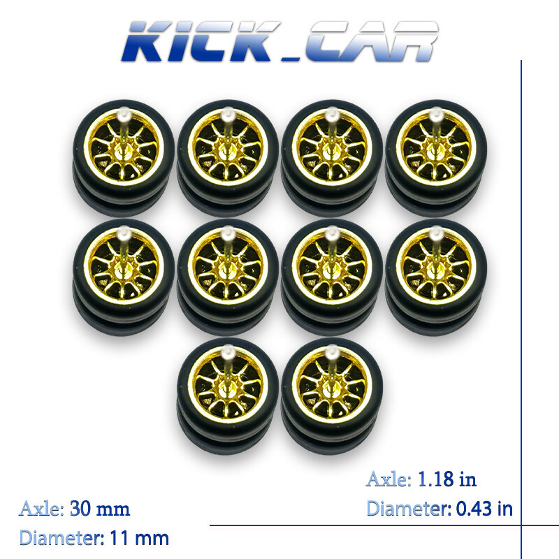 KicarMod-neumáticos de ruedas de juguete, piezas modificadas de Color galvanizado de CE28 TE37 Advan para Hot Wheels Hobby, 5 Juegos por paquete, 1/64