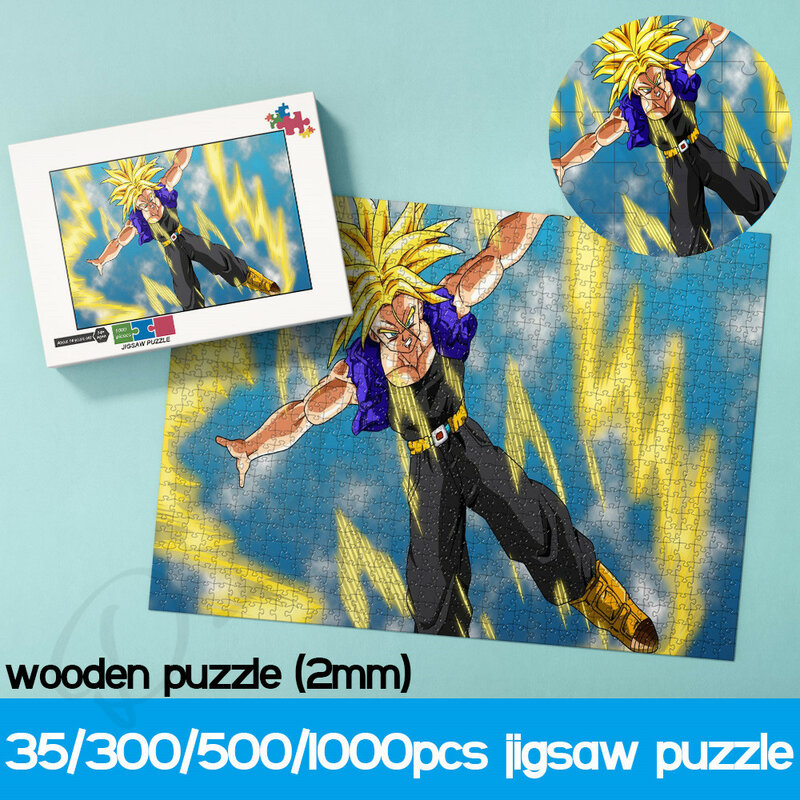 Puzzles for Kids Bandai Classic Anime Dragon Ball 35 300 500 1000 Pieces Wooden Jigsaw Puzzles Japanese Cartoon Handmade Puzzles