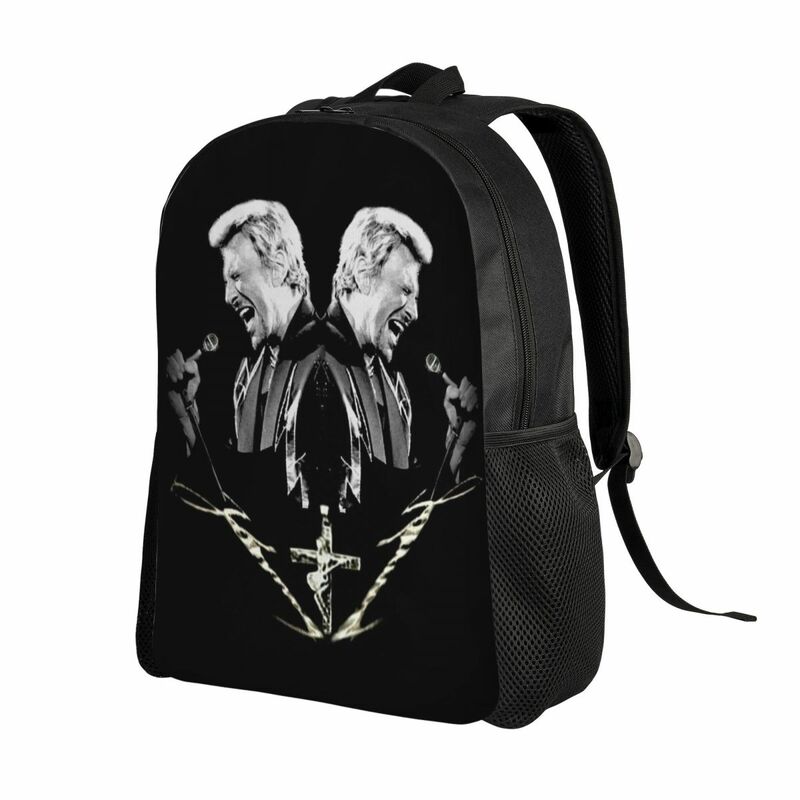 Johnny Hallyday Rock Music Backpack for Women Men Water Resistant College School French Singer Bag Printing Bookbag