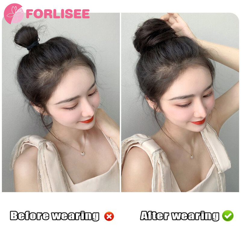 FORLISEE Bun Hair Extensions Messy Curly Elastic Hair Ring Wig Women's Synthetic Bun Donut Ball Head High Bun Hair Ring Wig
