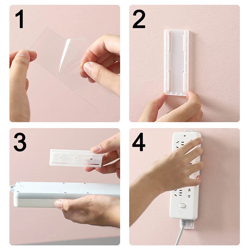 Router Pemegang Gantung Dinding Plug-In Dapat Dilepas Dinding Soket Fixer Kabel Kawat Organizer Desktop Daya Strip Pemegang Fixator