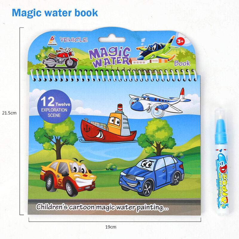 Montessori Speelgoed Magic Water Boek Board Colorling Zintuiglijke Onderwijs Tekening Set Herbruikbare Speelgoed Voor Kinderen Verjaardagscadeau