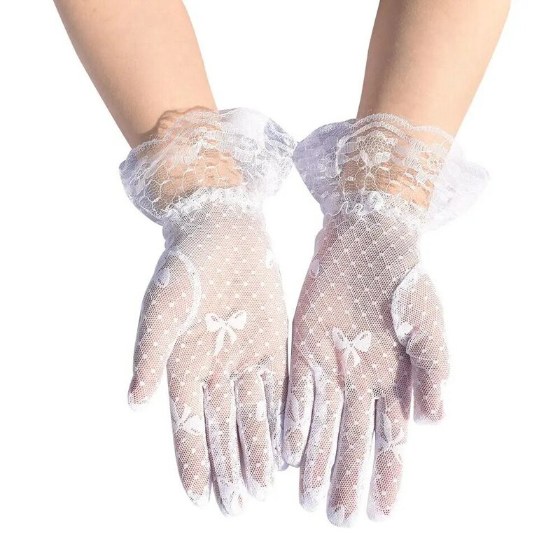 Ślubny paragraf siateczkowy rękawiczki ślubne seksowna sukienka na imprezę letnie rękawiczki z filtrem przeciwsłonecznym